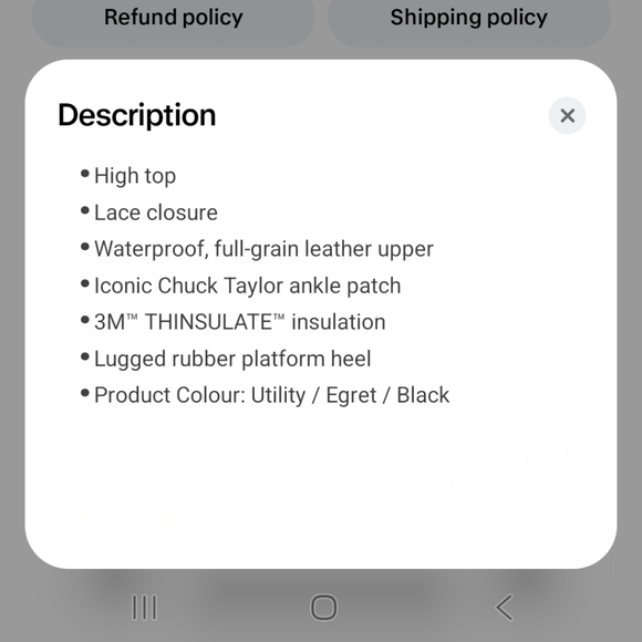 Converse Leather 3M Thinsulate Hi-Top Lugged Platform Shoes In Utility SZ 9 NIB! - Picture 17 of 17